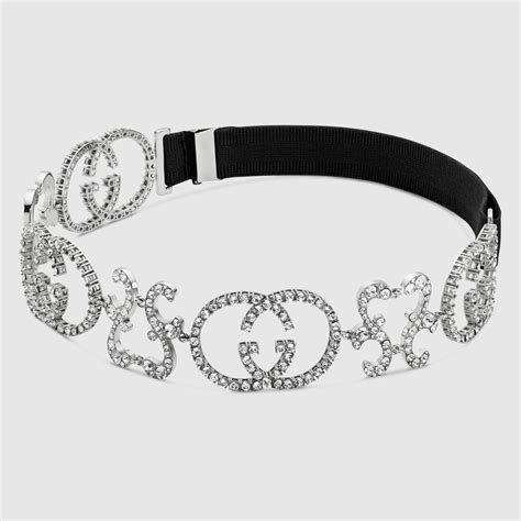 gucci crystal interlocking g headband|Gucci crystal headband.